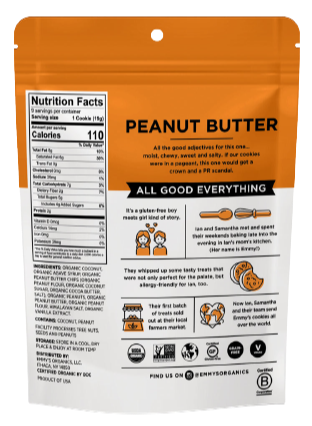 Organic Peanut Butter Coconut Cookies