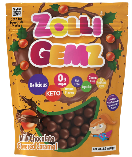 Gemz Zero Sugar Milk Chocolate Covered Caramel