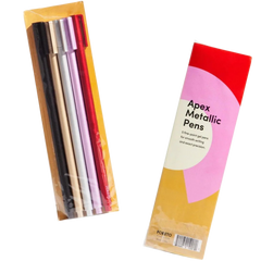 Apex Pens Pack in Metallic with black ink, Set of 5