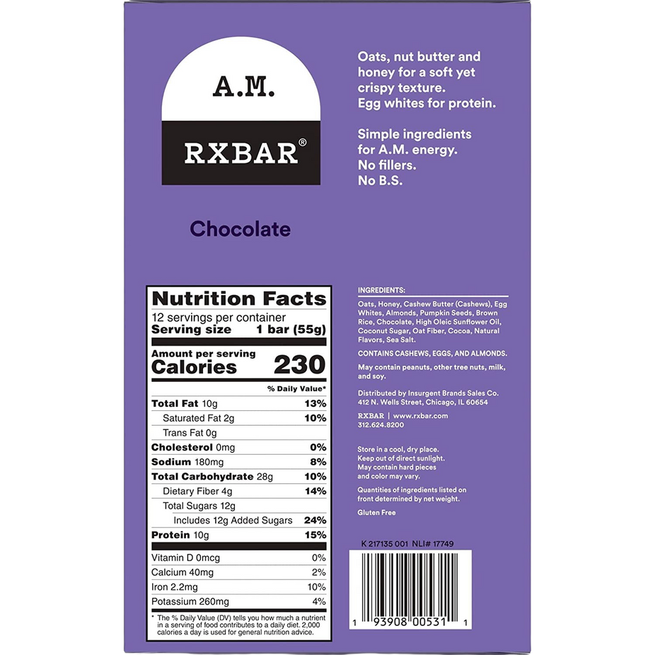 Chocolate Cocoa Protein Bar (12 Pack)