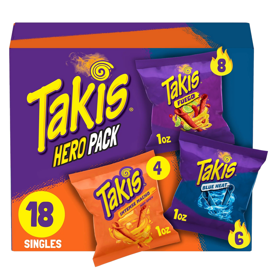 Rolled Hero Pack: 8 Fuego, 6 Blue Heat & 4 Intense Nacho