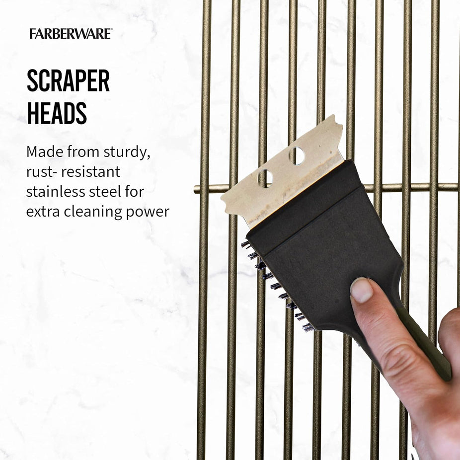 Black Barbecue Grill Brushes (Set of 3)