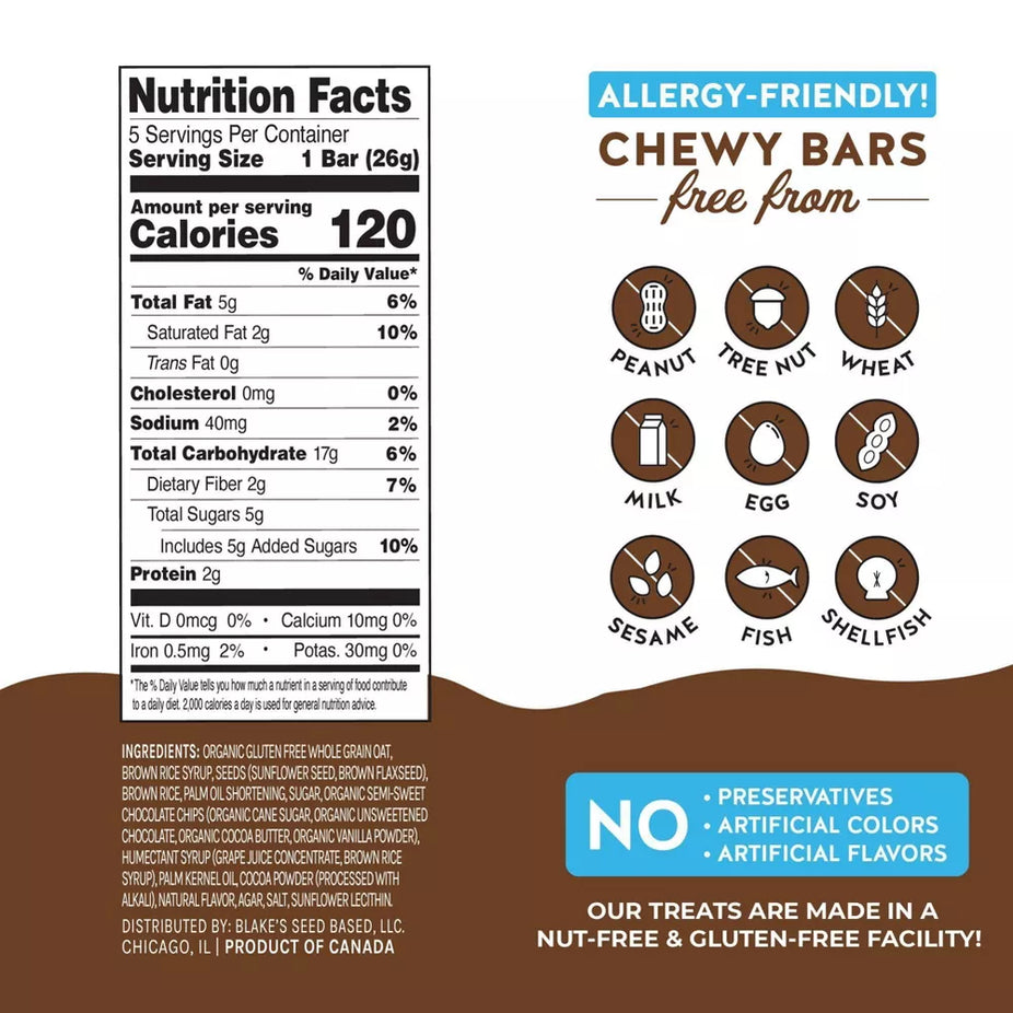 Chocolate Chip Chewy Bars (5 CT)