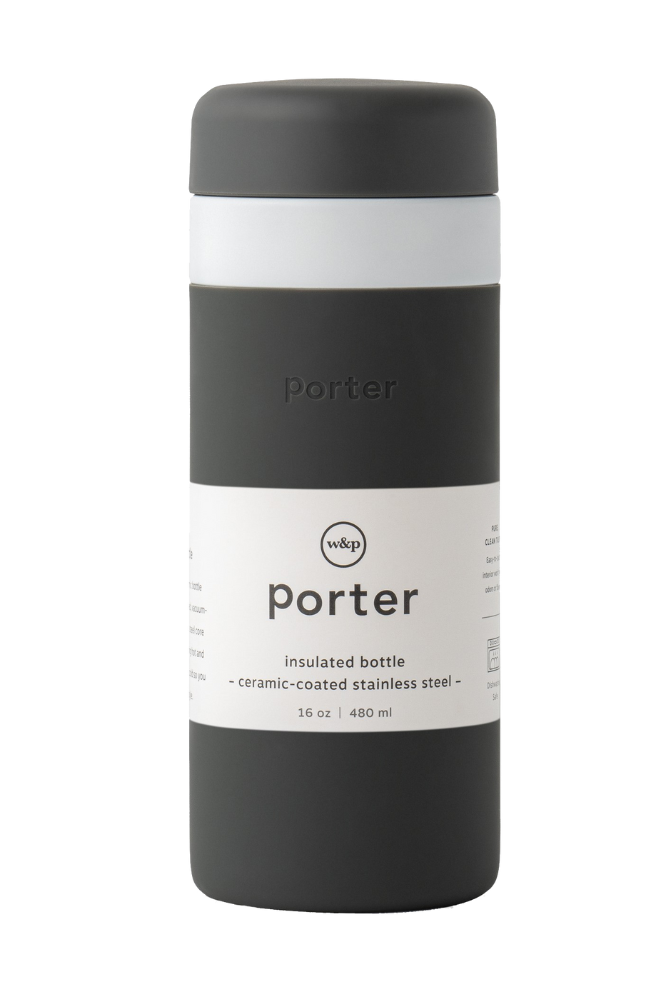 Insulated Ceramic Bottle 16oz -Black