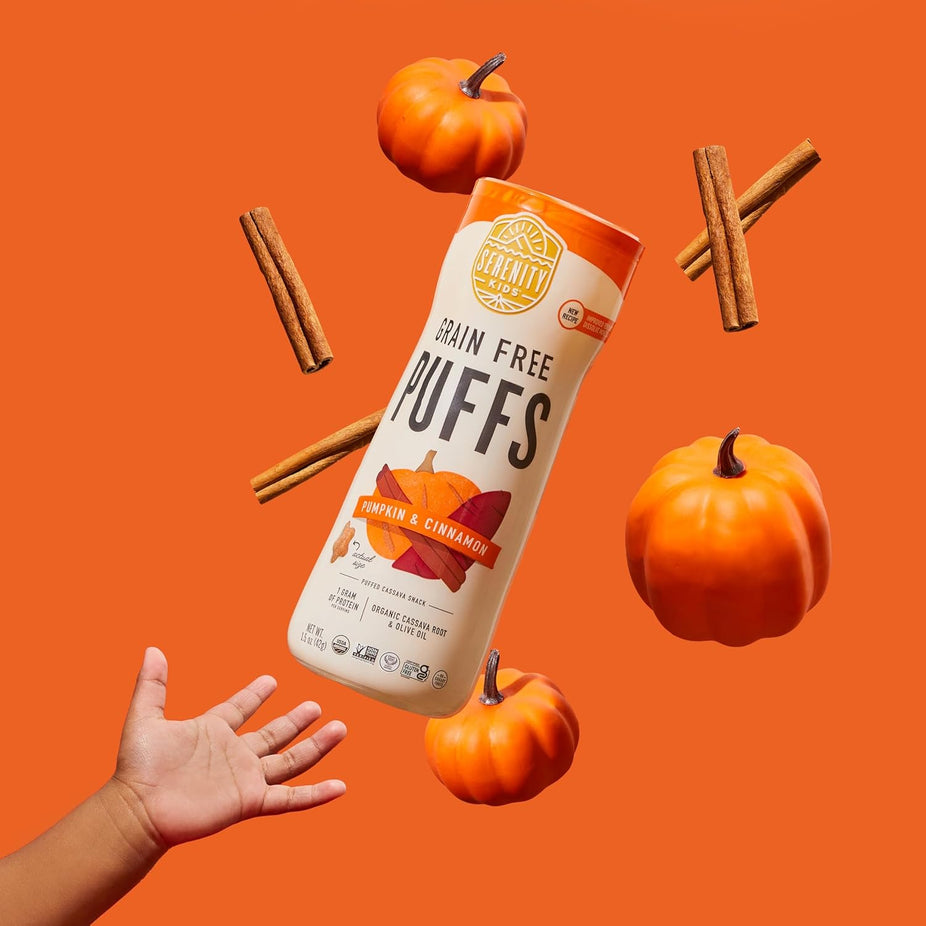 Pumpkin & Cinnamon Grain Free Puffs Baby & Toddler Snacks (6 Pack)
