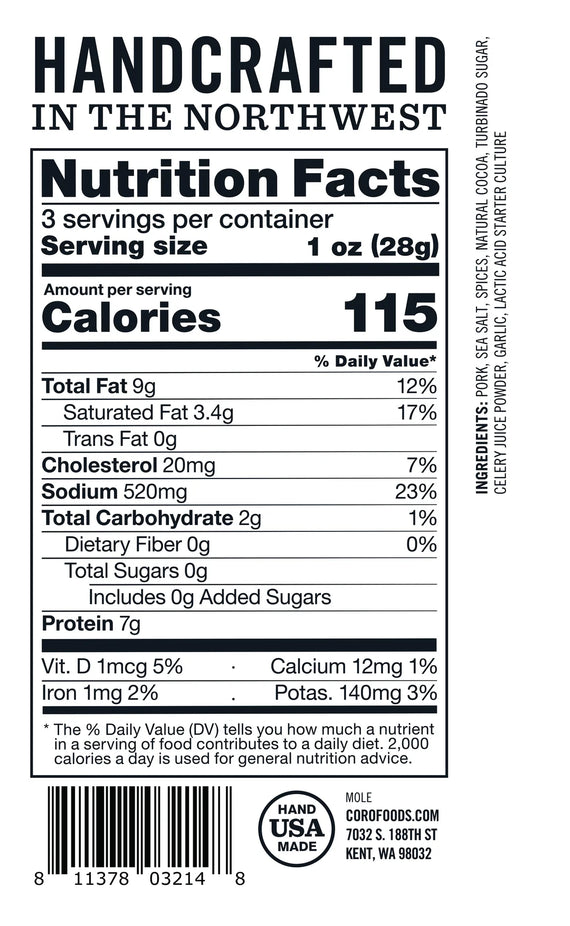 Uncured Sliced Salami - Chipotle & Cocoa