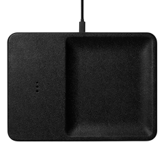 CATCH 3 Single-Device Charging Tray Leather - Black