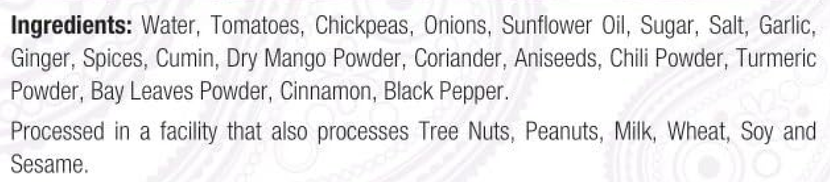 Curried Chickpeas Entree (3CT)