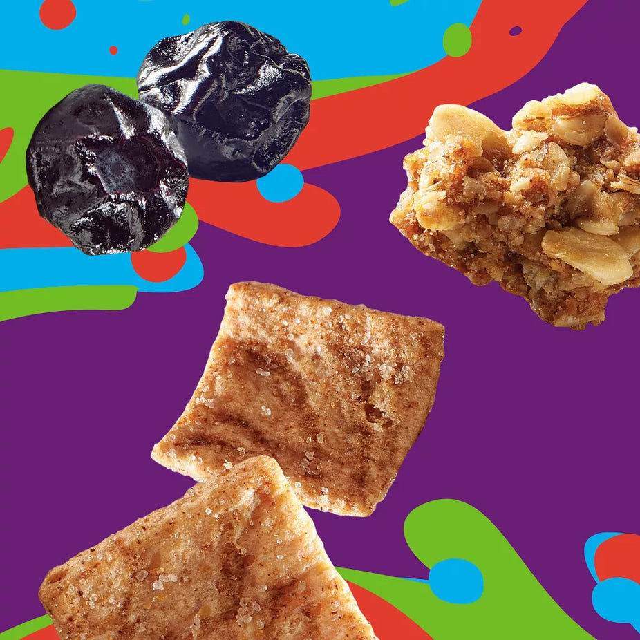 Go Box - Cinnamon Toast Crunch Cereal, Dried Blueberries, and Honey Granola Bites (3CT)