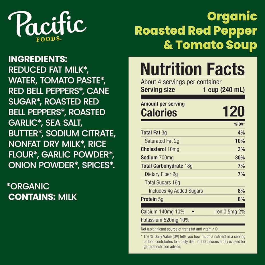 Organic Roasted Red Pepper & Tomato Creamy Soup