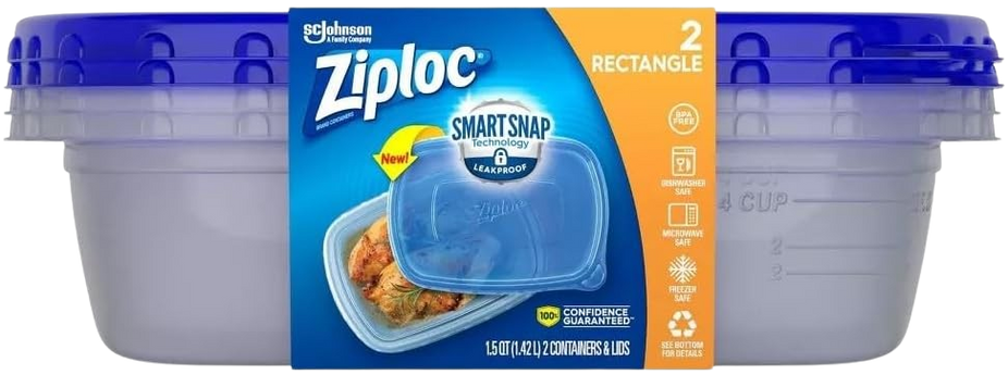 Smartsnap 2 Rectangle Containers 1.5 QTs