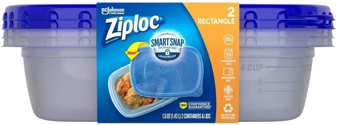 Smartsnap 2 Rectangle Containers 1.5 QTs