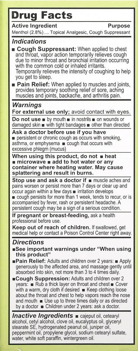 Analgesic Salve - Cough Suppressant