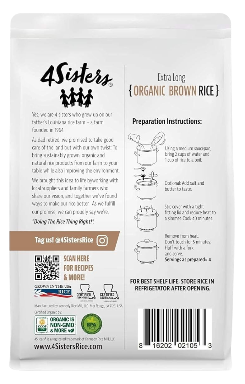 Extra Long Grain Organic Brown Rice