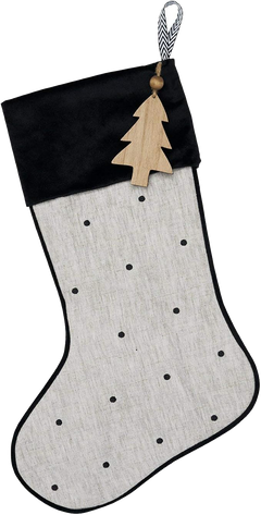 Stocking - Velvet Cuff Dotted