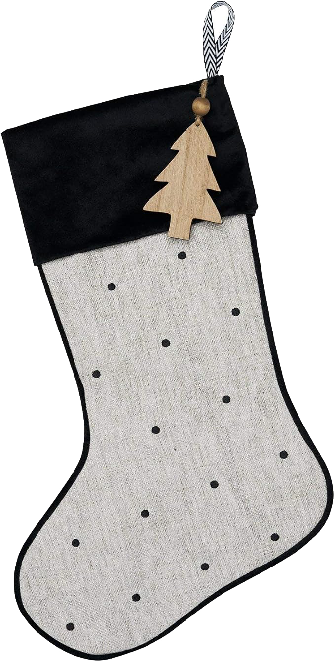 Stocking - Velvet Cuff Dotted