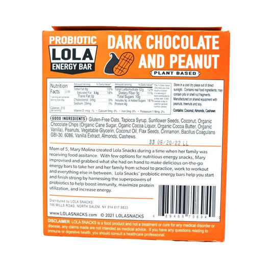 Dark Chocolate & Peanut Probiotic Bar (12 CT)