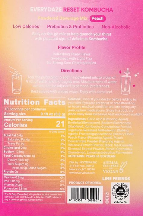 Reset Kombucha - Peach (10 CT)
