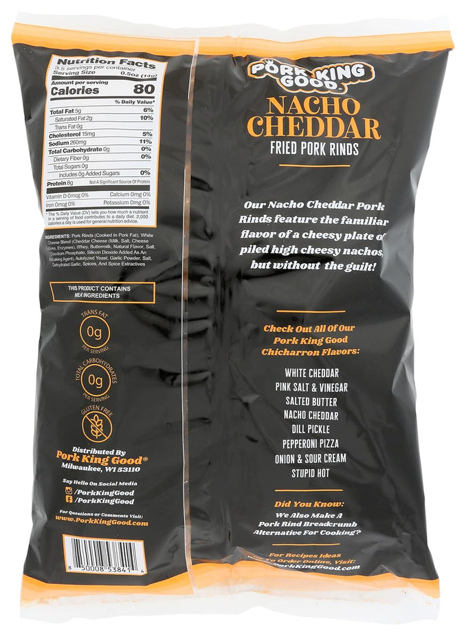 Nacho Cheddar Fried Pork Rinds