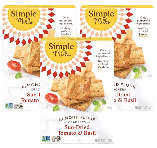 Almond Flour Crackers - Sundried Tomato & Basil (3 Pack)