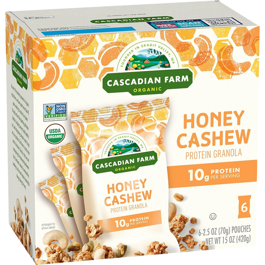 Organic Honey Cashew Protein Granola Pouches (6 CT)