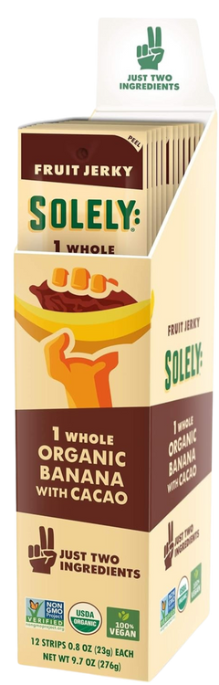Organic Banana with Cacao Fruit Jerky (12 Pack)