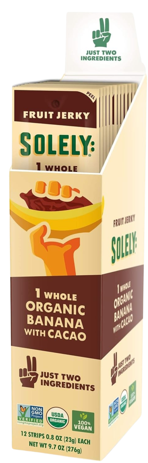 Organic Banana with Cacao Fruit Jerky (12 Pack)