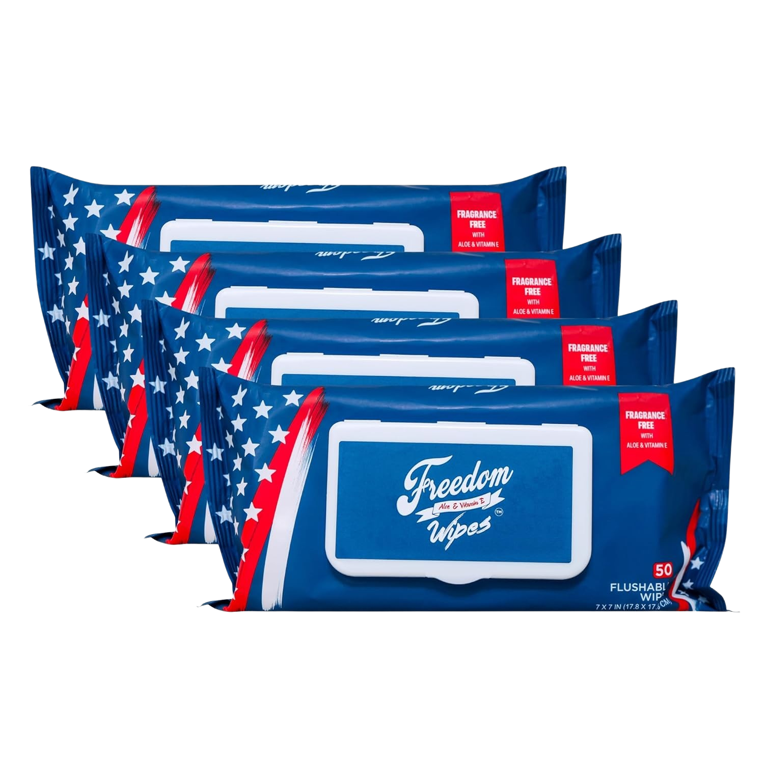 Freedom Wipes Flushable Wipes Biodegradable 50ct (4 packs) Martie