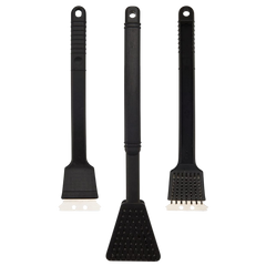 Black Barbecue Grill Brushes (Set of 3)