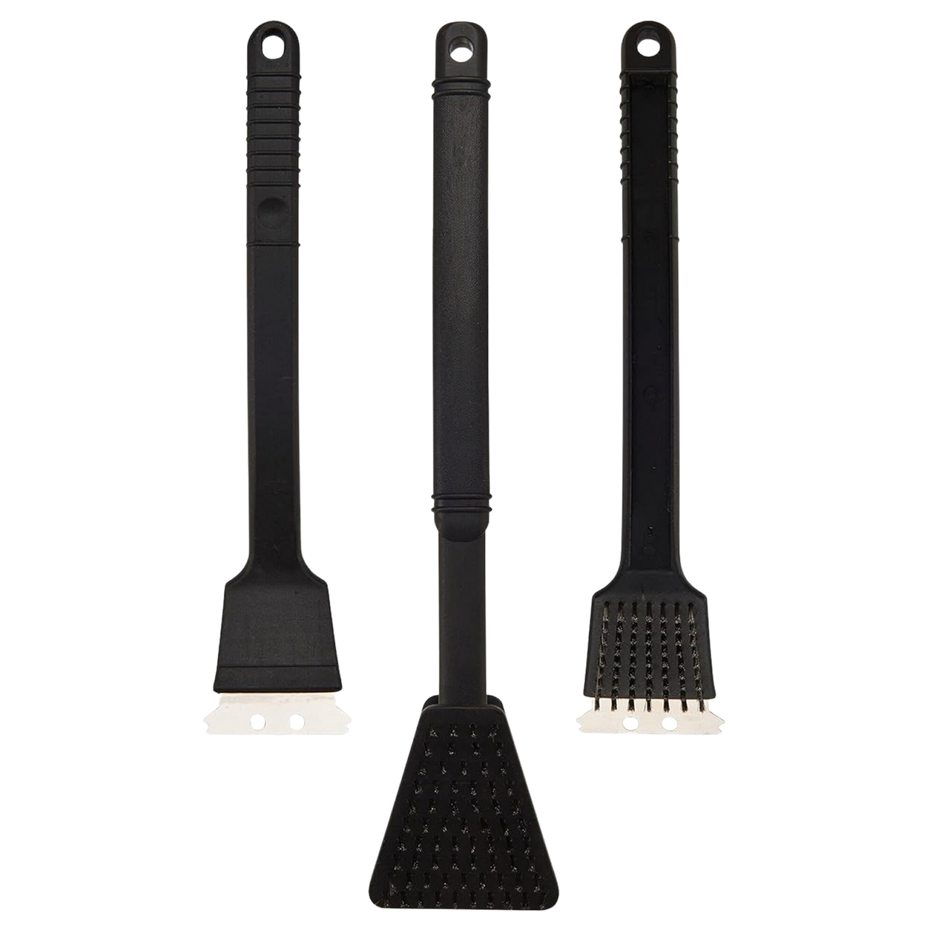 Black Barbecue Grill Brushes (Set of 3)