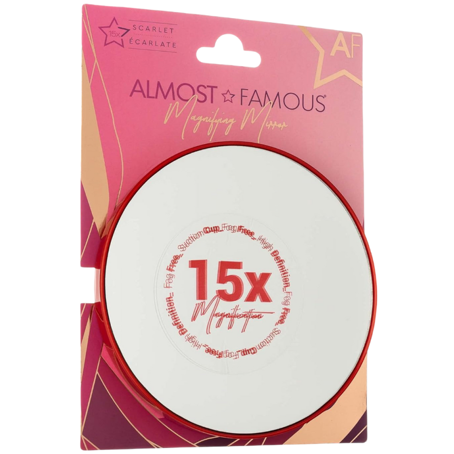 15X Vanity Mirror With Suction Lock - Red