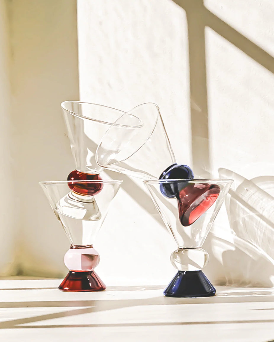 Totem Glass - Clear & Blue