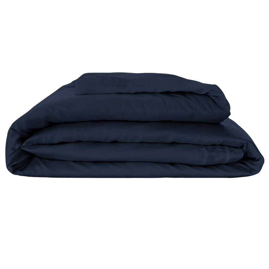 Woven Duvet Cover in Suede Blue - King
