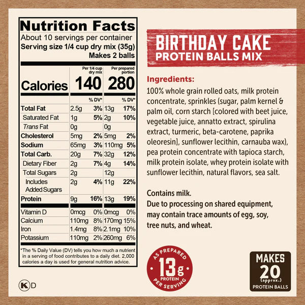 Birthday Cake Protein Ball Mix