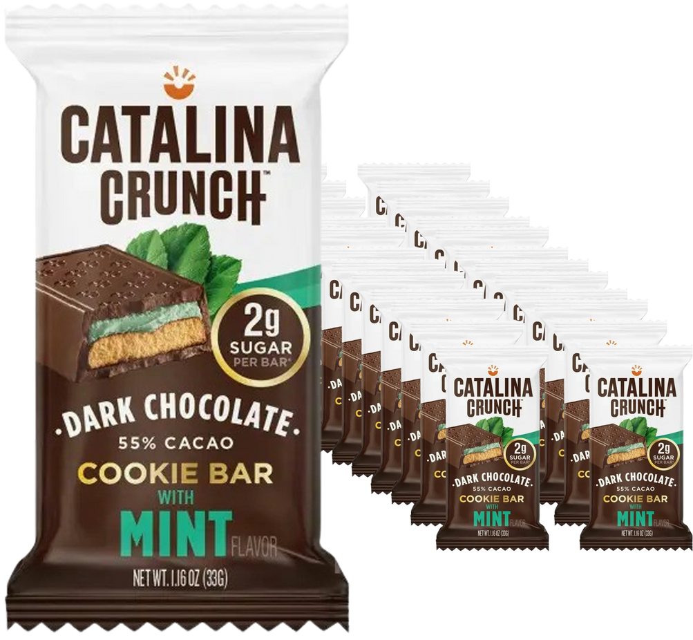 Dark Chocolate Cookie Bar with Mint Flavor (24 Pack)