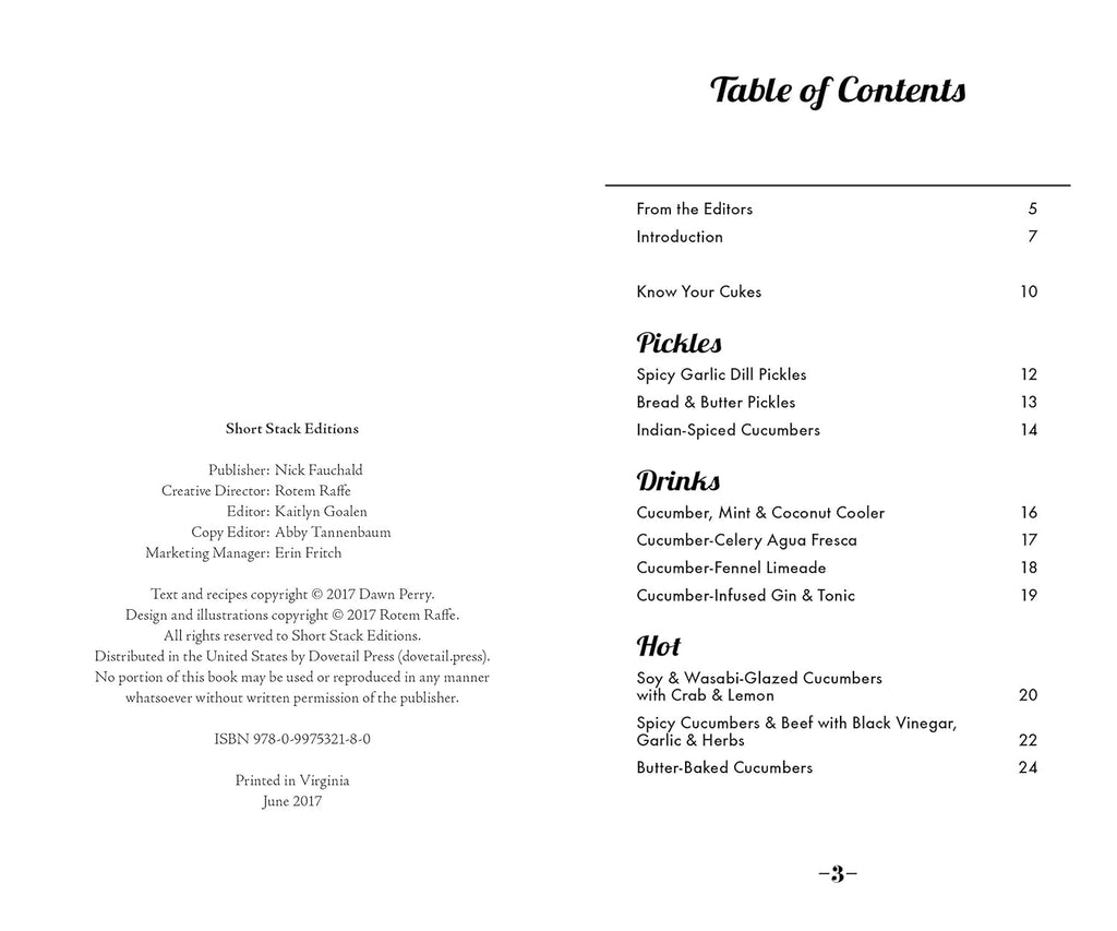Short Stacks Cucumbers Recipe Book – Martie
