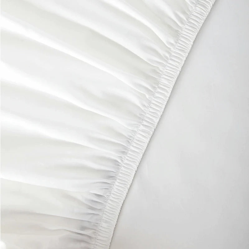 Organic Cotton King Fitted Sheet- White