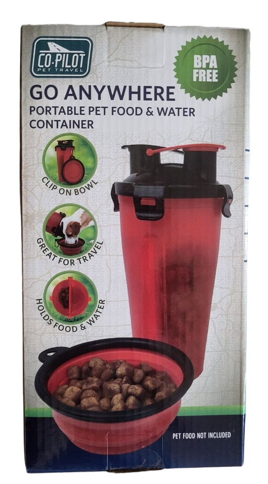 Portable Cat or Dog Food and Water Container