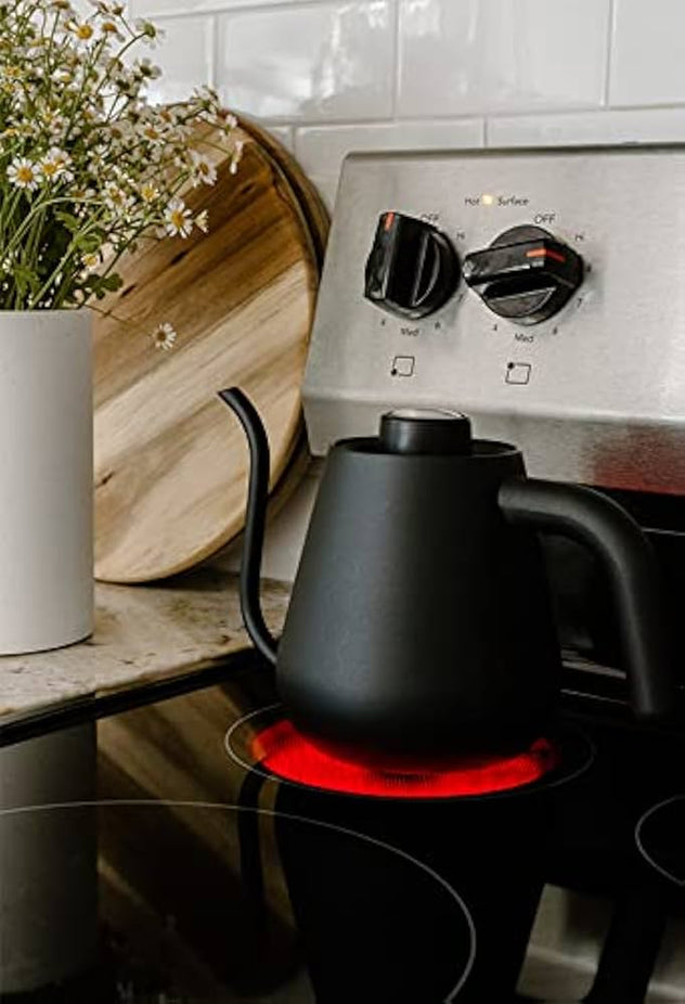 Stainless Steel Gooseneck Stovetop Kettle, Black
