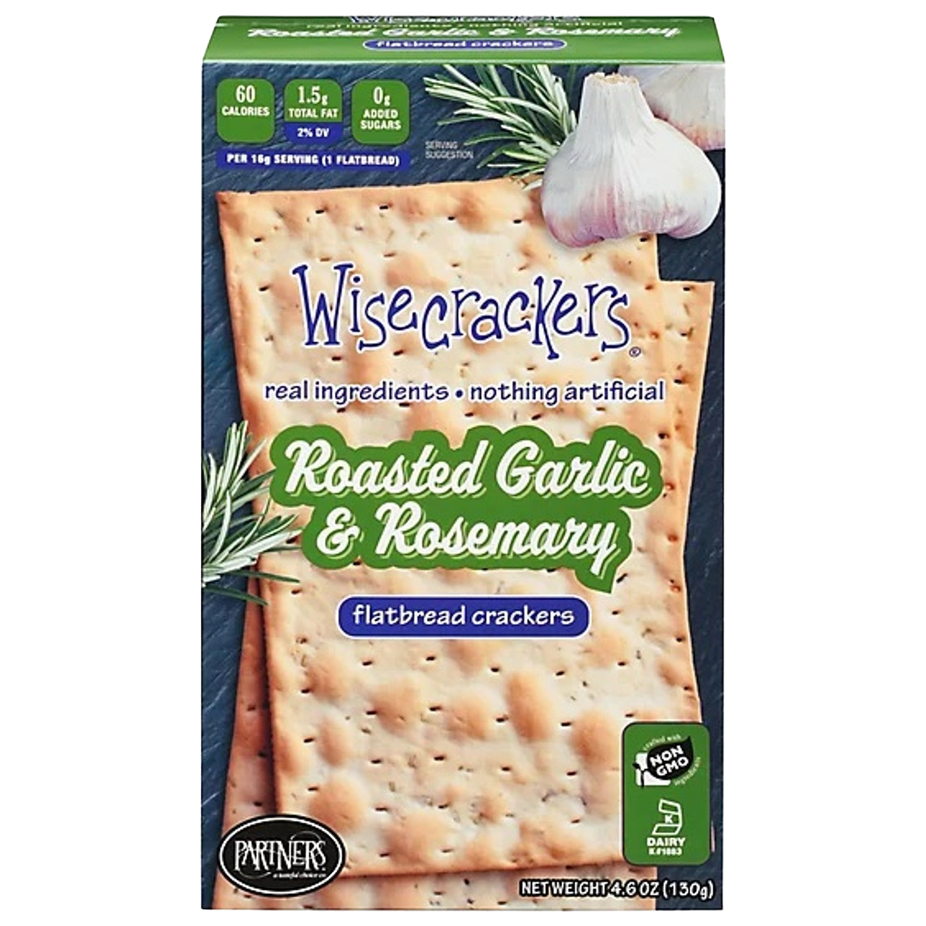 Roasted Garlic & Rosemary Crackers