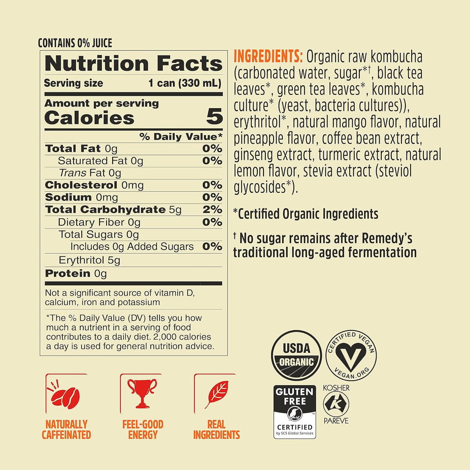 Energy Tropical Twist Kombucha (4 Pack)