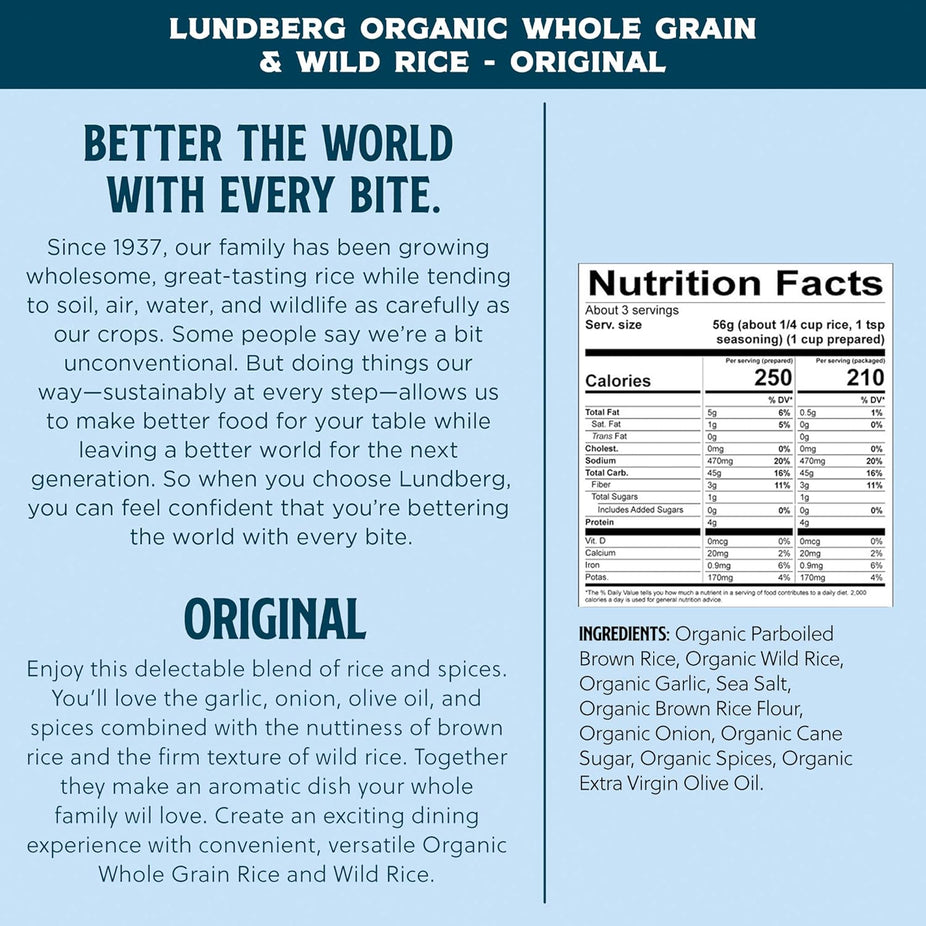 Organic Whole Grain Rice & Original Wild Rice (6 Pack)