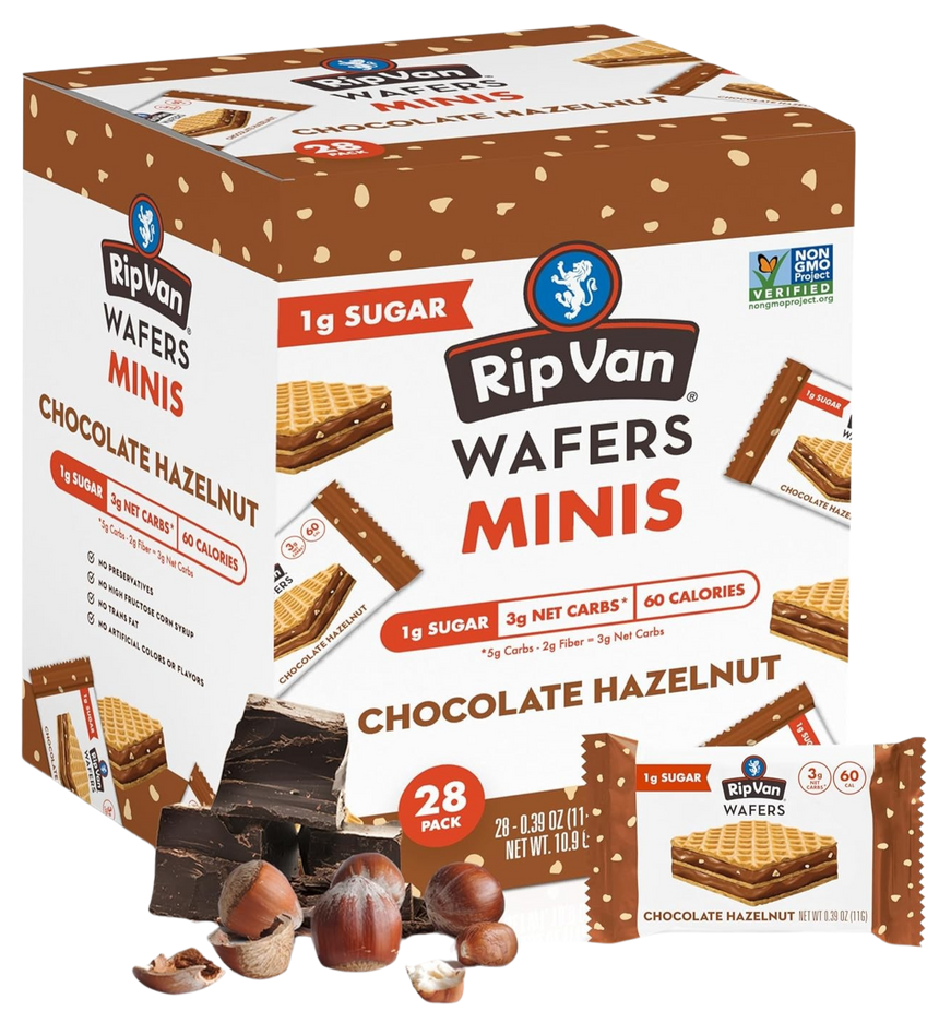 Wafers Raz Rip Van Wafers Minis - Chocolate Hazelnut (28 CT) – Martie