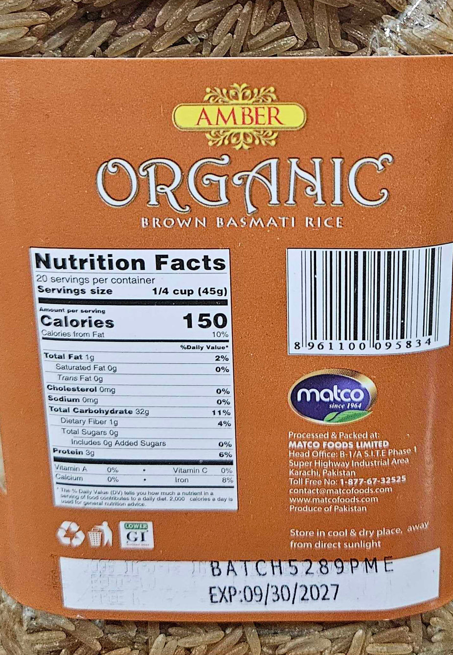 Golden Crown Organic Brown Basmati Rice