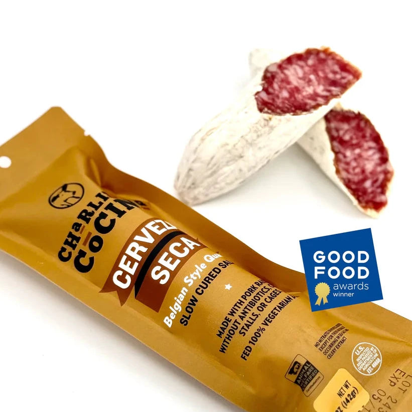 Cerveza Seca Dry Cured Belgian Style Quad Ale Salami