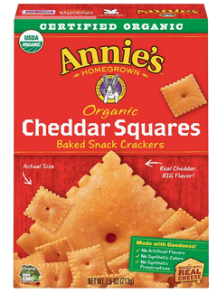 Organic Cheddar Squares - Baked Crackers