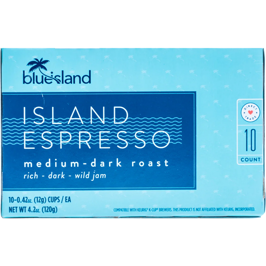 Island Espresso Blend Medium Dark Roast Single Serve Coffee K Cups (10 CT)