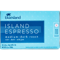 Island Espresso Blend Medium Dark Roast Single Serve Coffee K Cups (10 CT)
