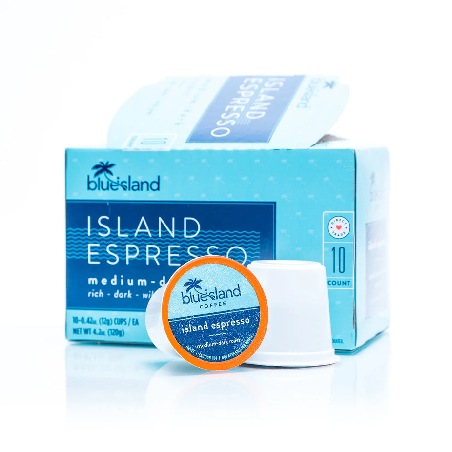 Island Espresso Blend Medium Dark Roast Single Serve Coffee K Cups (10 CT)