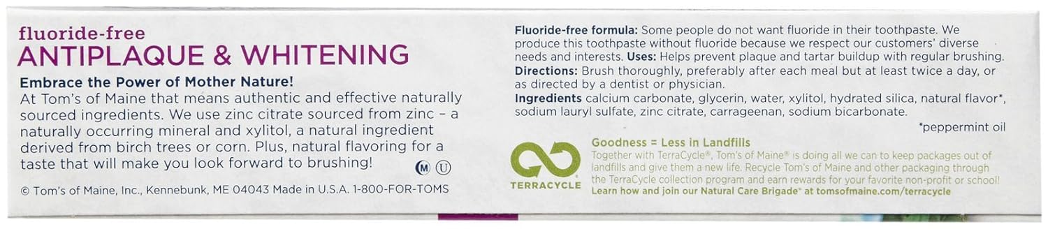 Antiplaque and Whitening Spearmint Natural Toothpaste